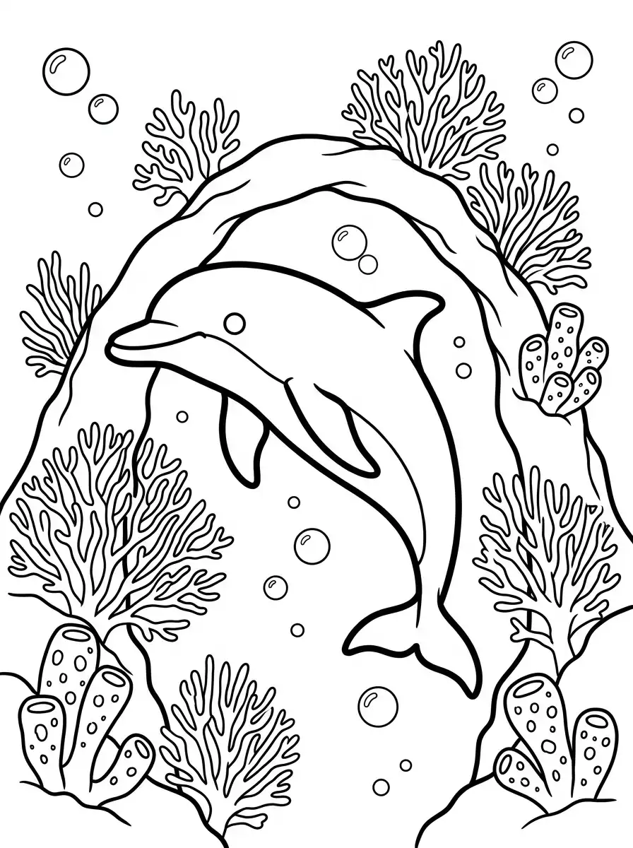 Delfin im Korallenbogen