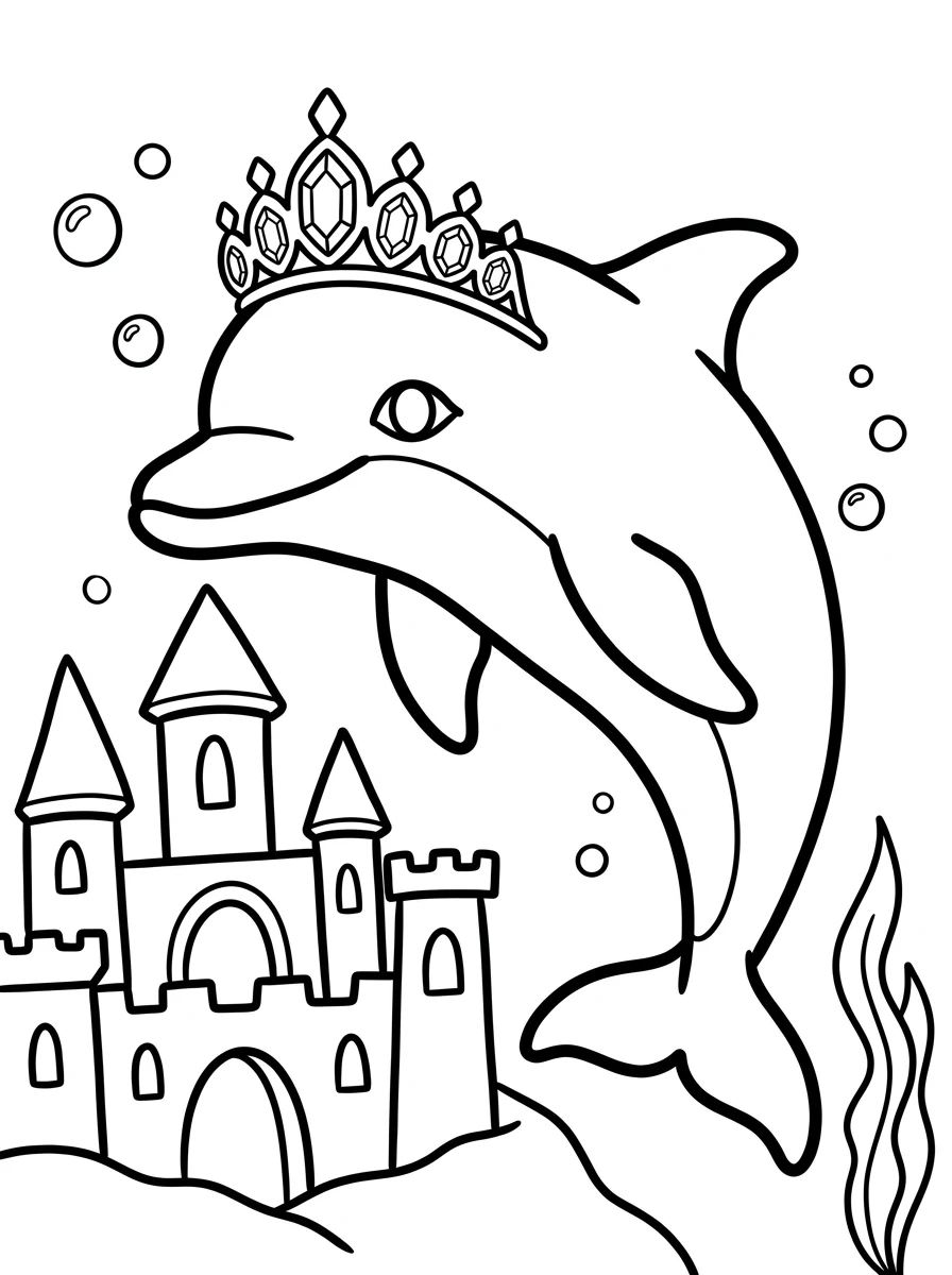Delfin mit Krone am Unterwasserschloss