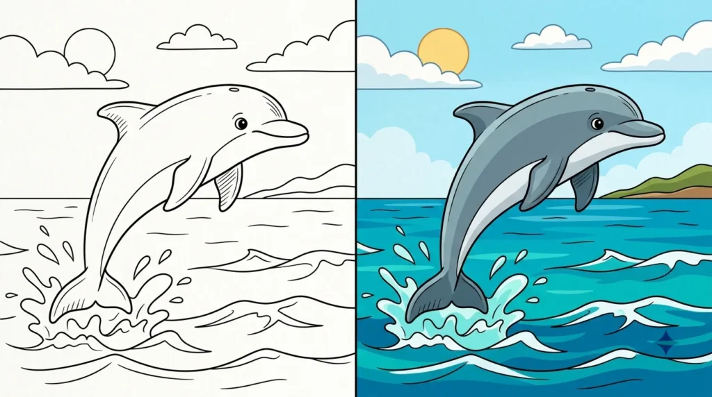 ausmalbild delfin Ausmalbild