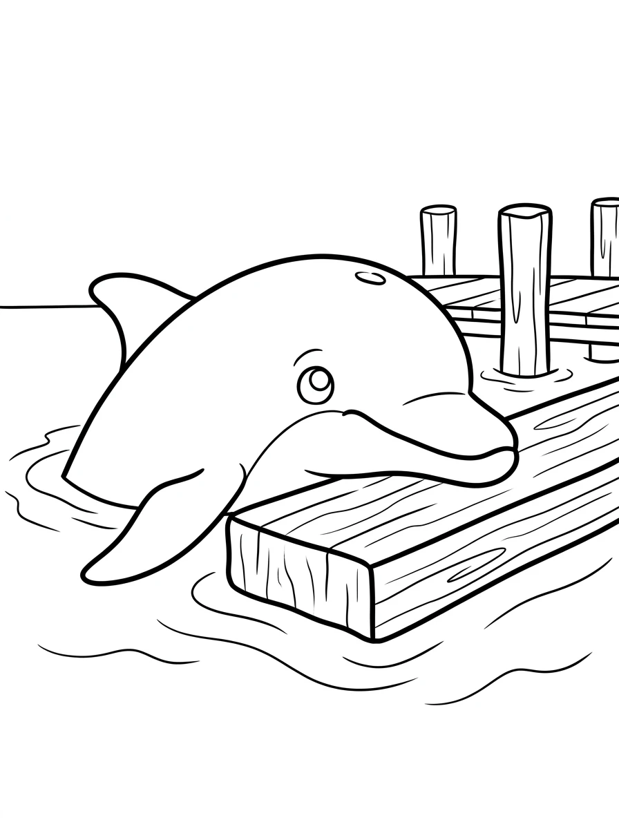 Freundlicher Delfin am Steg