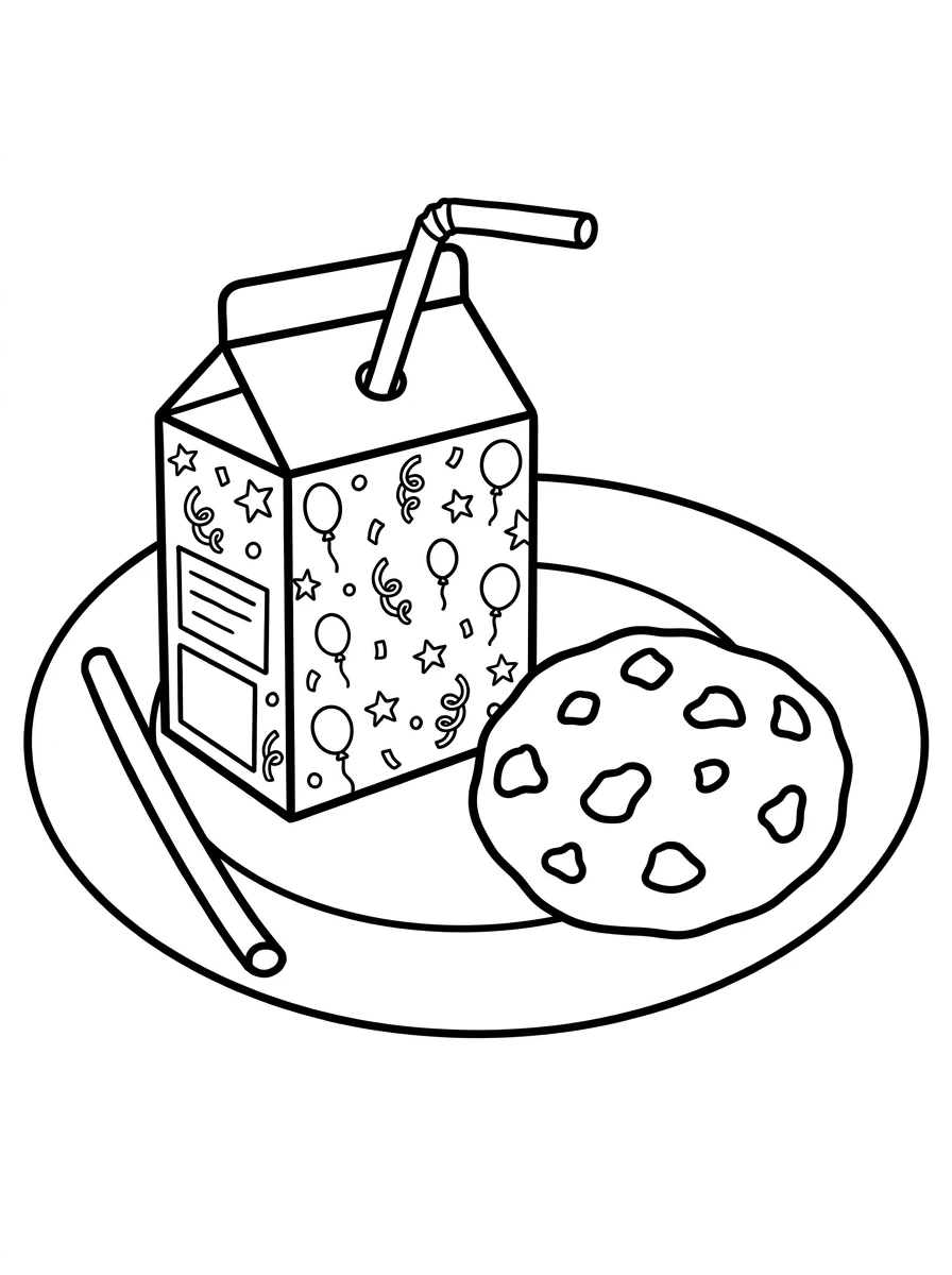 Geburtstags-Milchtüte und Schokokeks