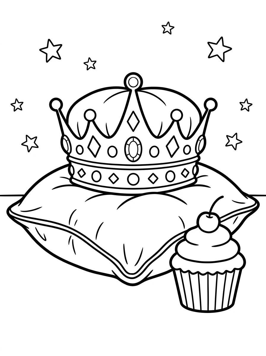 Geburtstagskrone mit süßem Cupcake