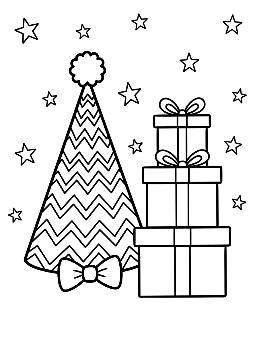 Lustiger Geburtstagshut mit Geschenken