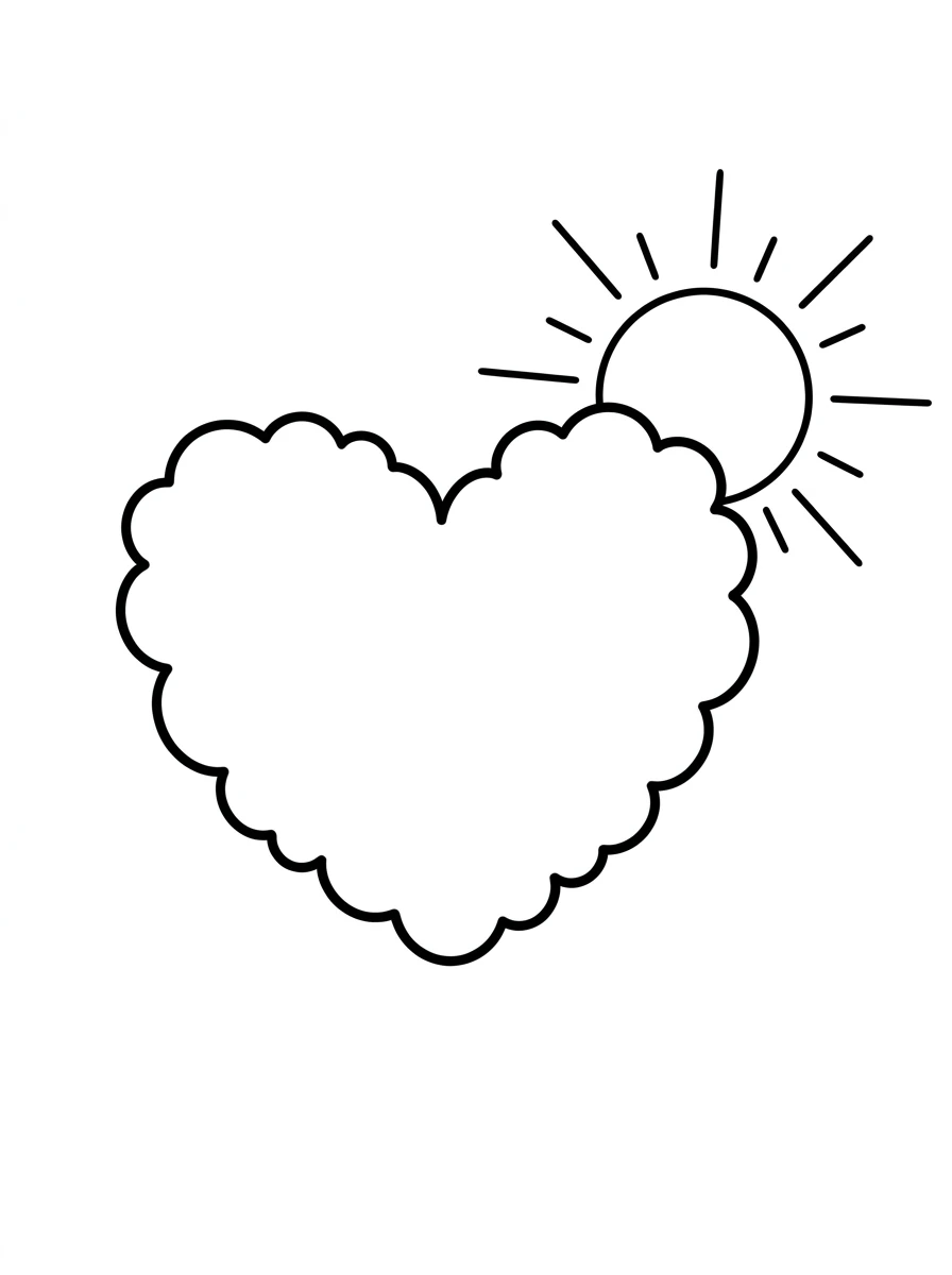 Herzwolke neben der Sonne