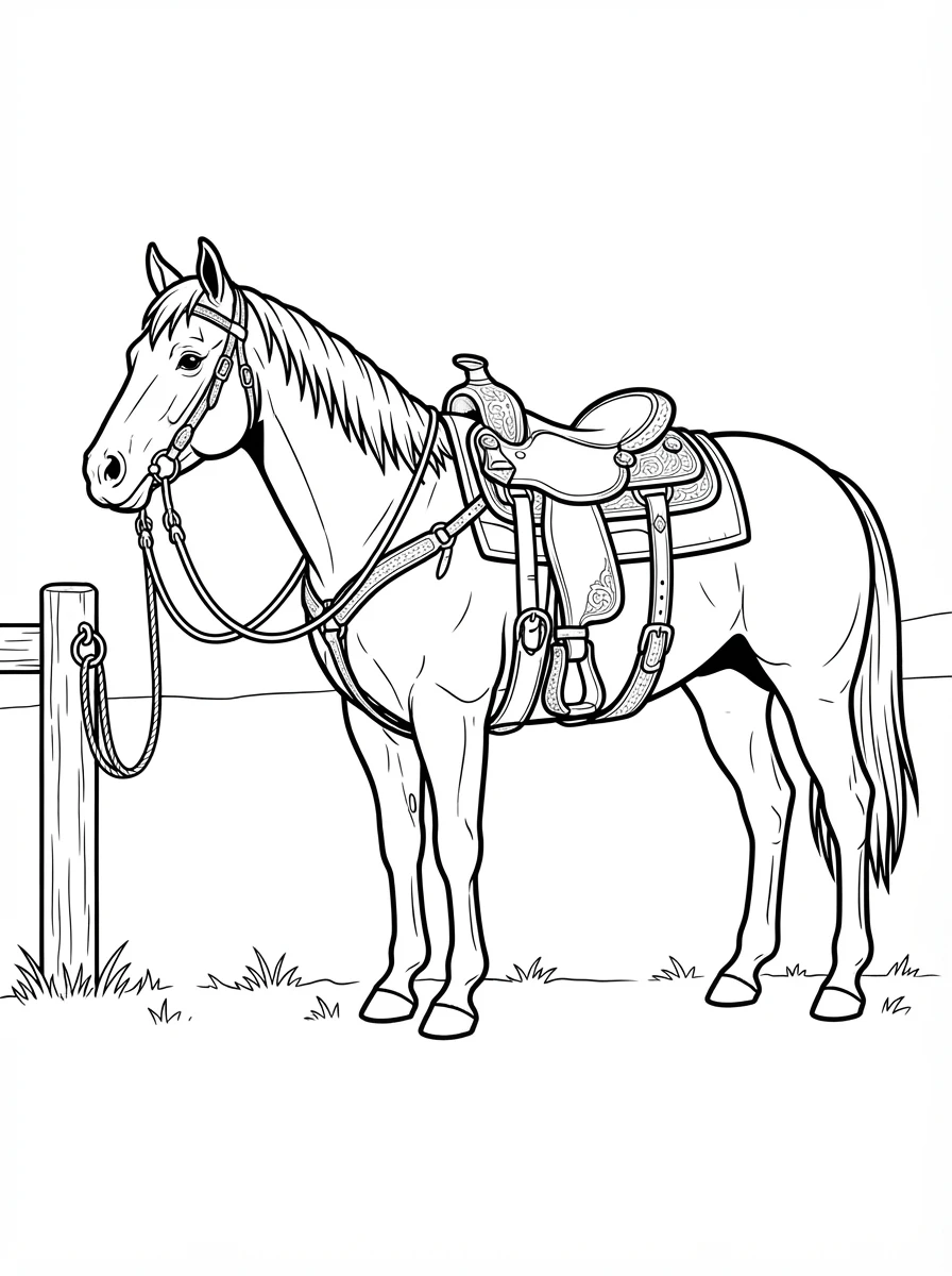 Pferd mit Westernsattel