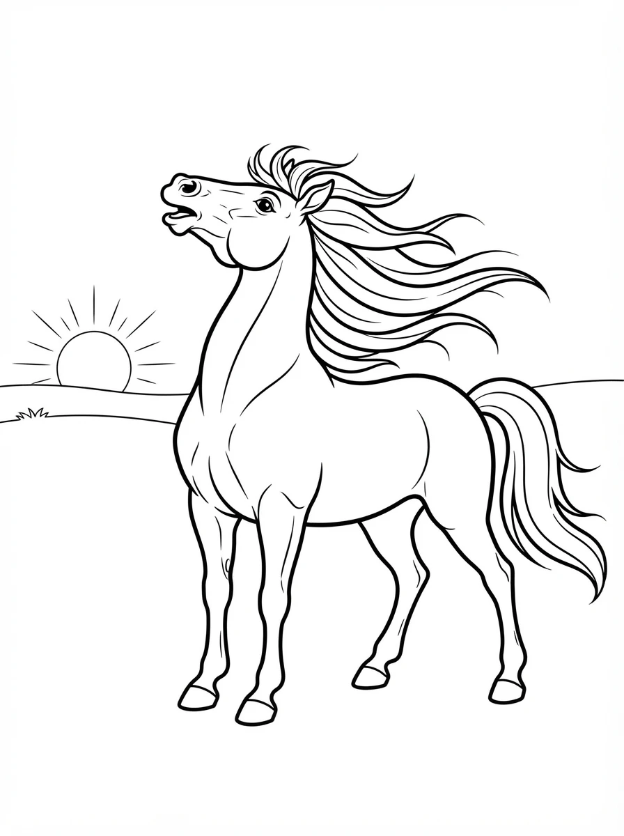 Stolzes Pferd im Wind