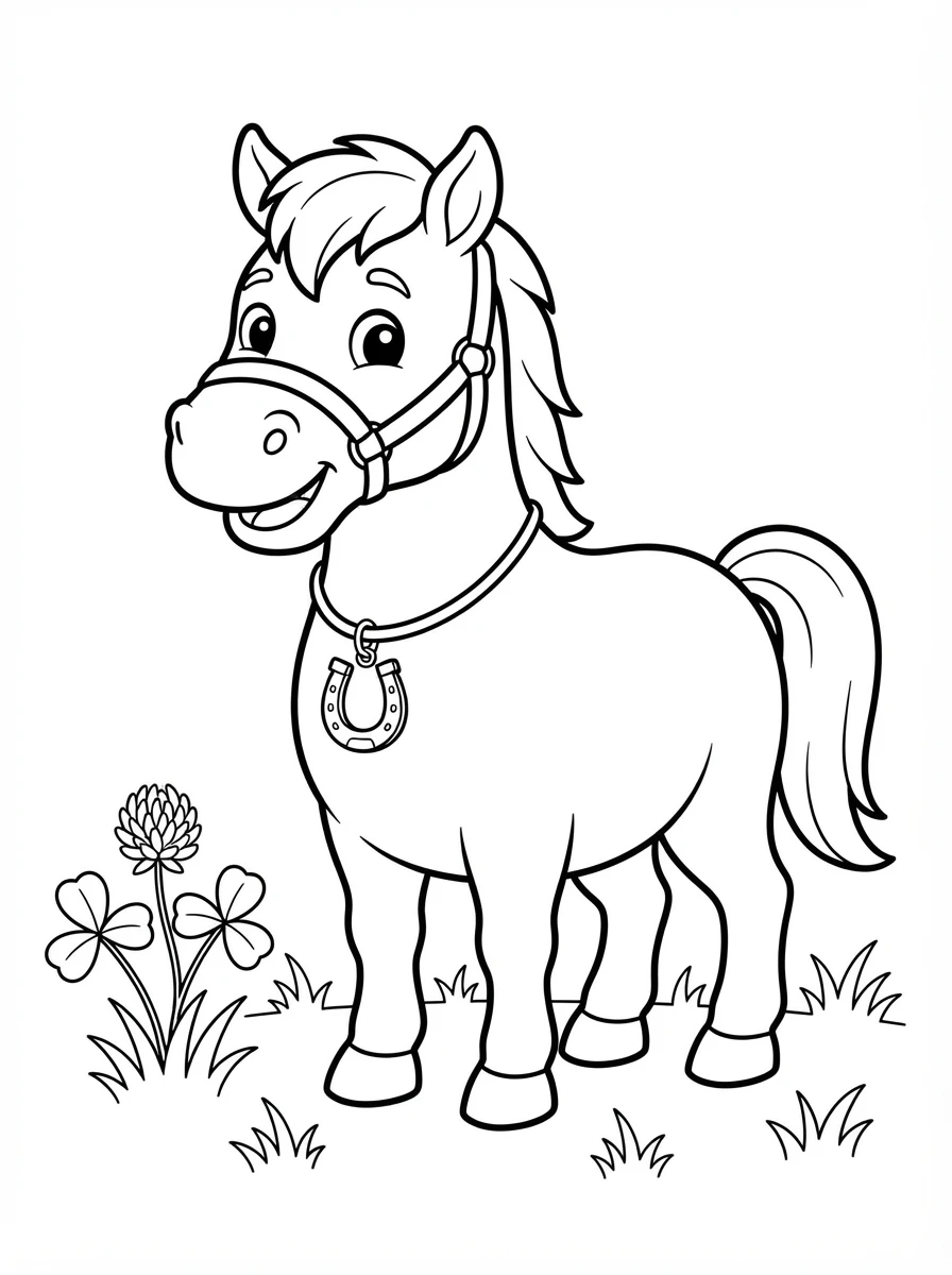 Süßes Pferd mit Glücksbringer