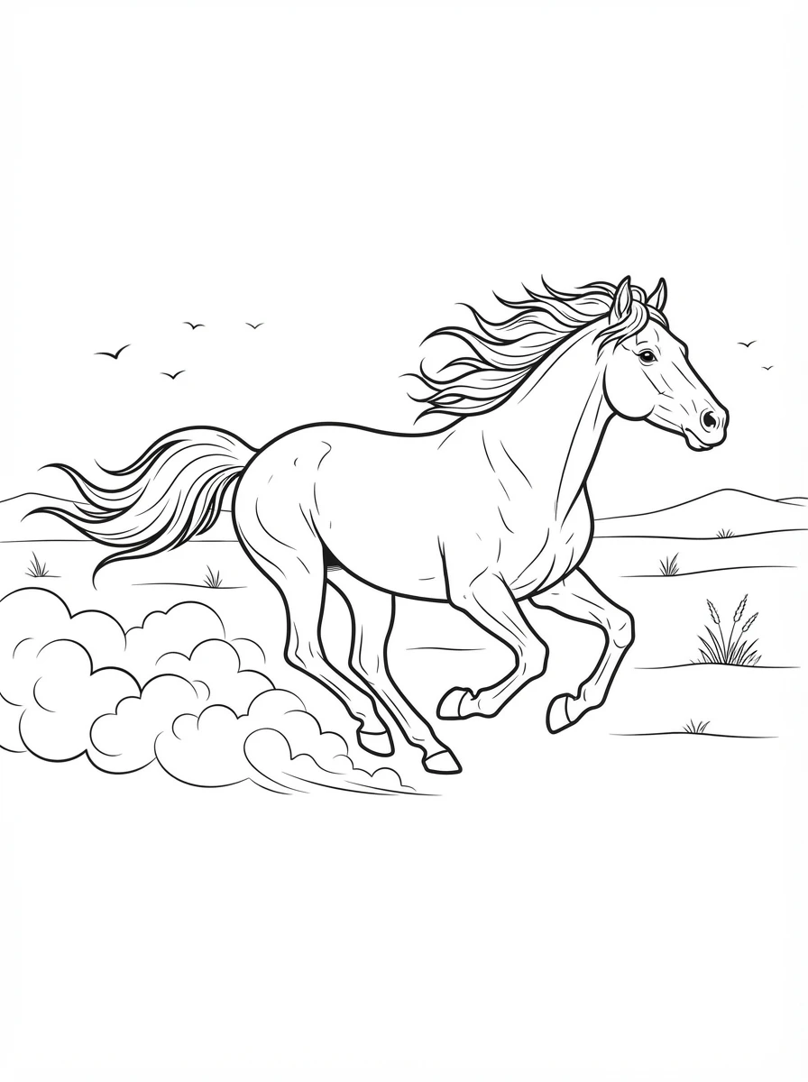 Wildpferd im schnellen Galopp