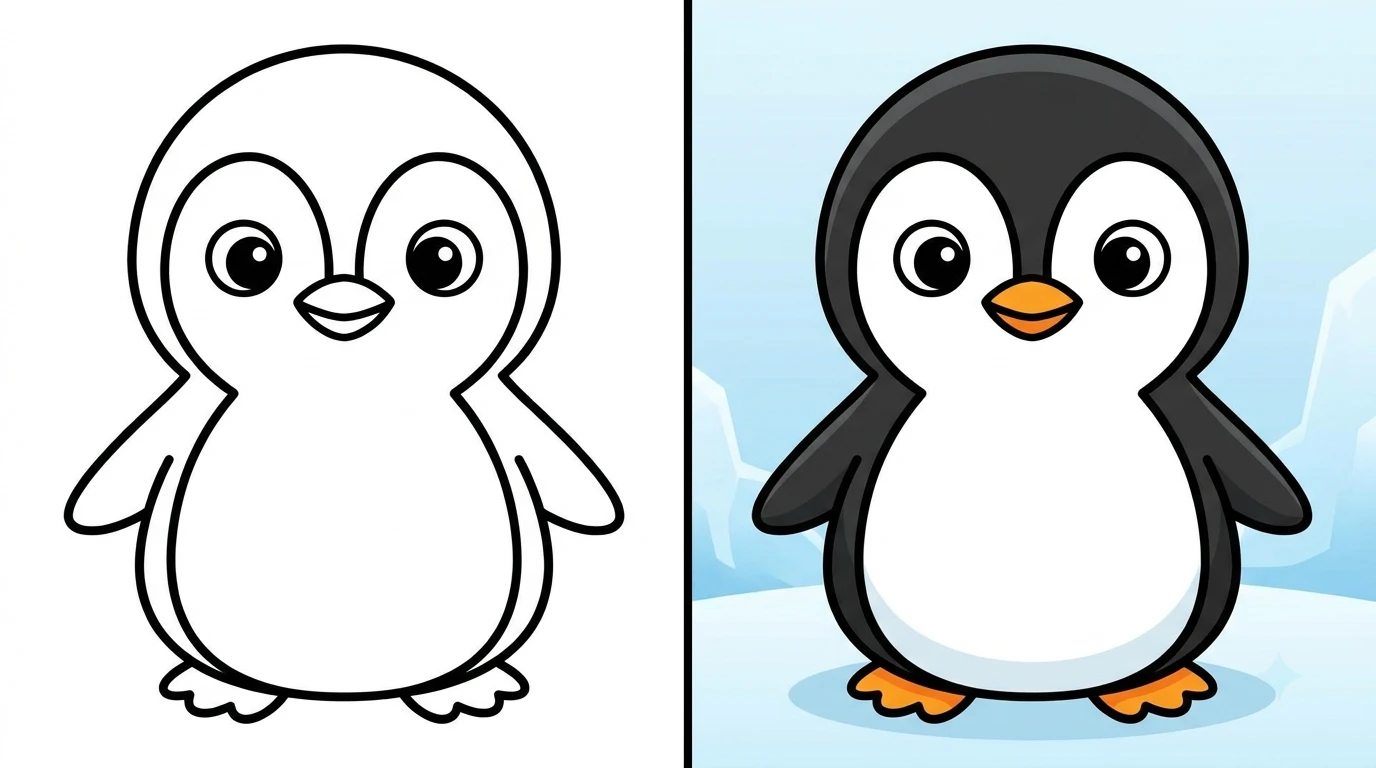 ausmalbild pinguin Beitragsbild