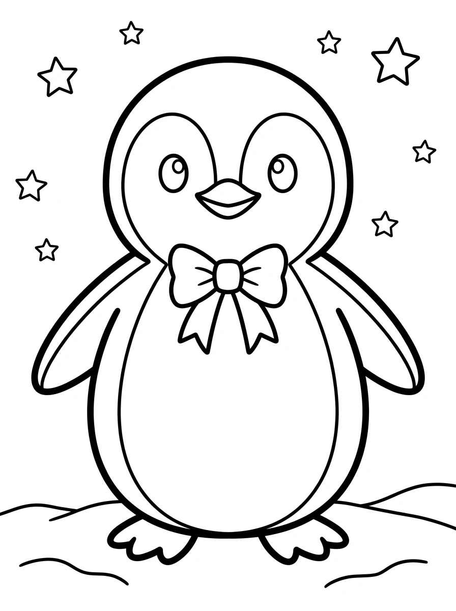 Stolzer Pinguin mit Fliege