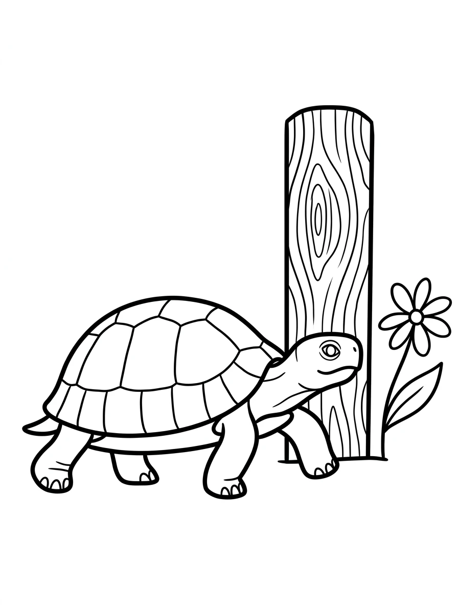 Schildkröte am Gartenzaun