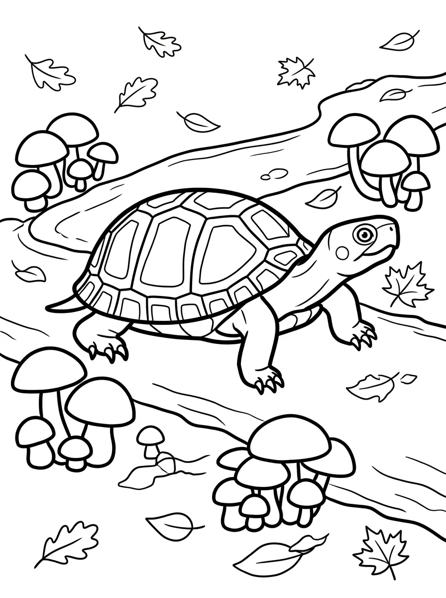 Schildkröte auf dem Waldweg