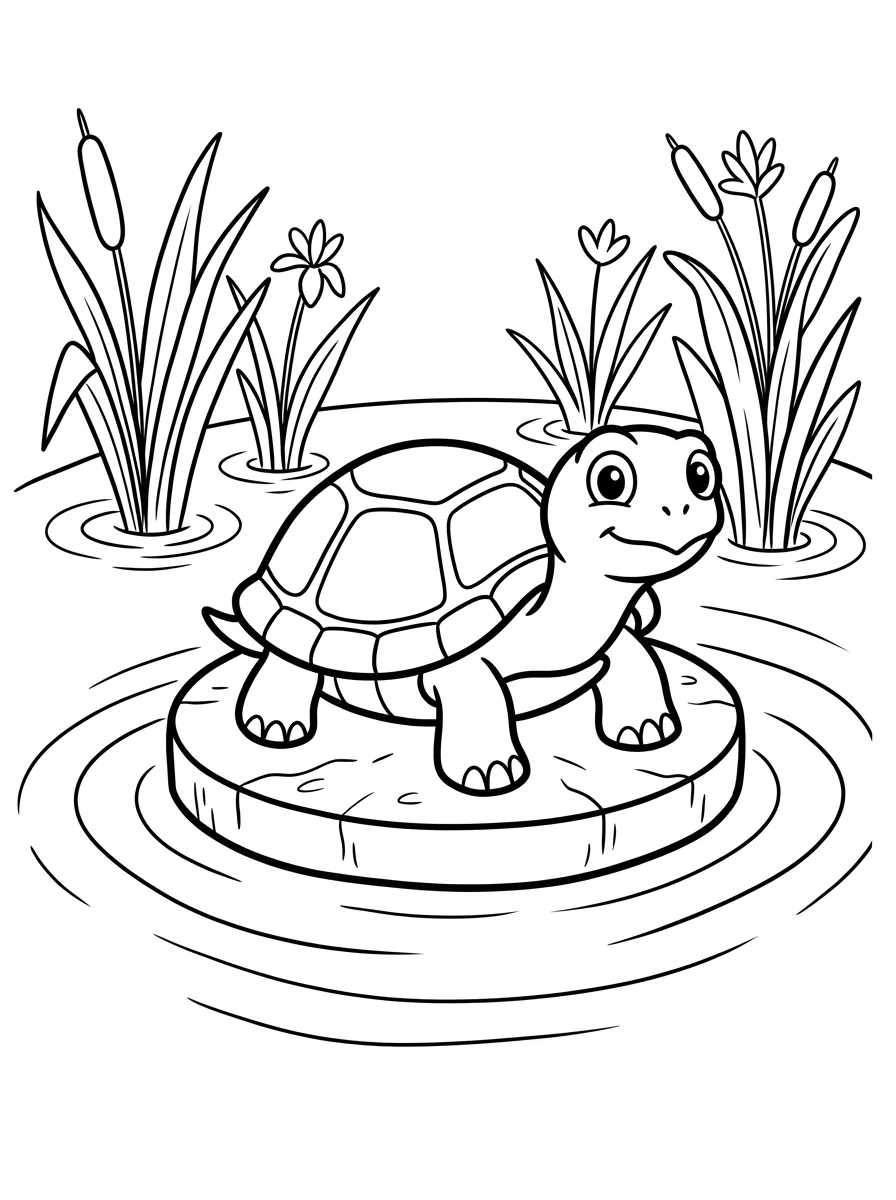 Schildkröte im Gartenteich