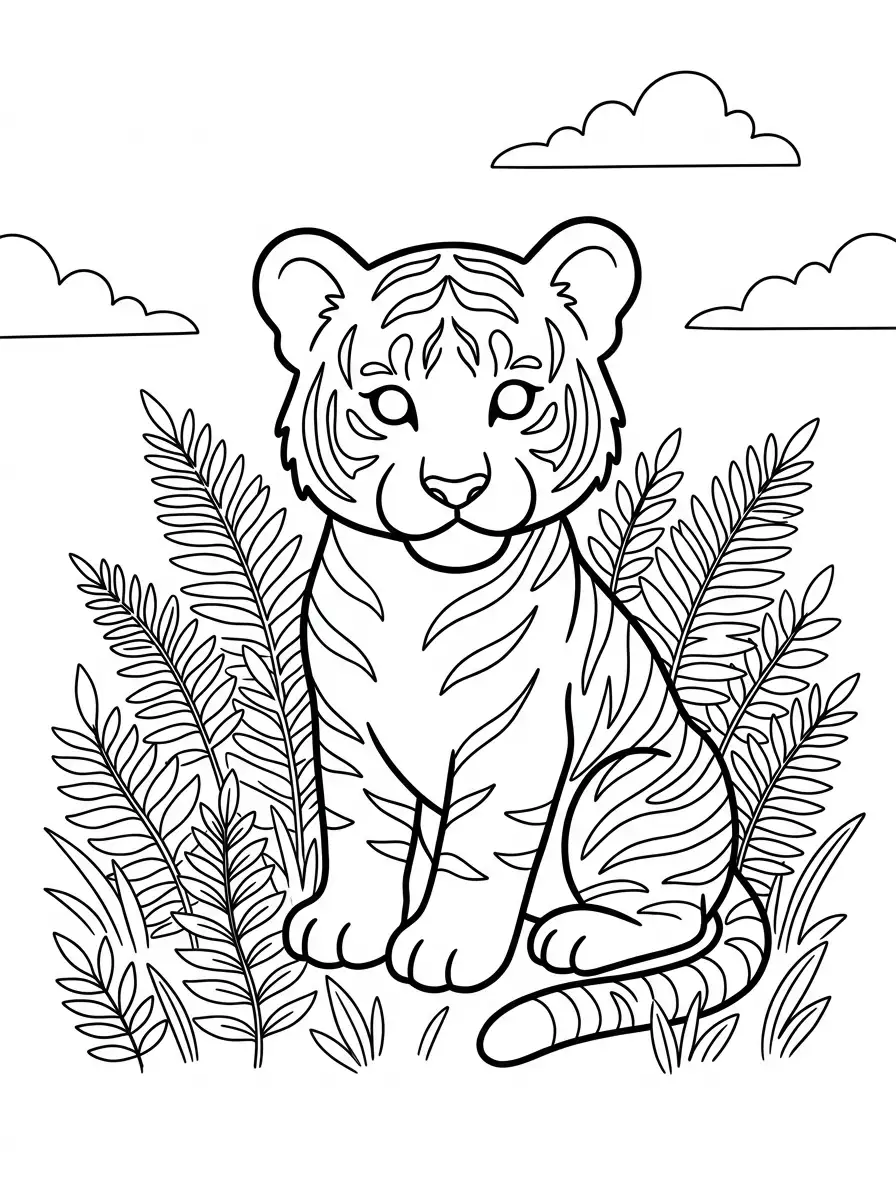Kleiner Tiger im Farn