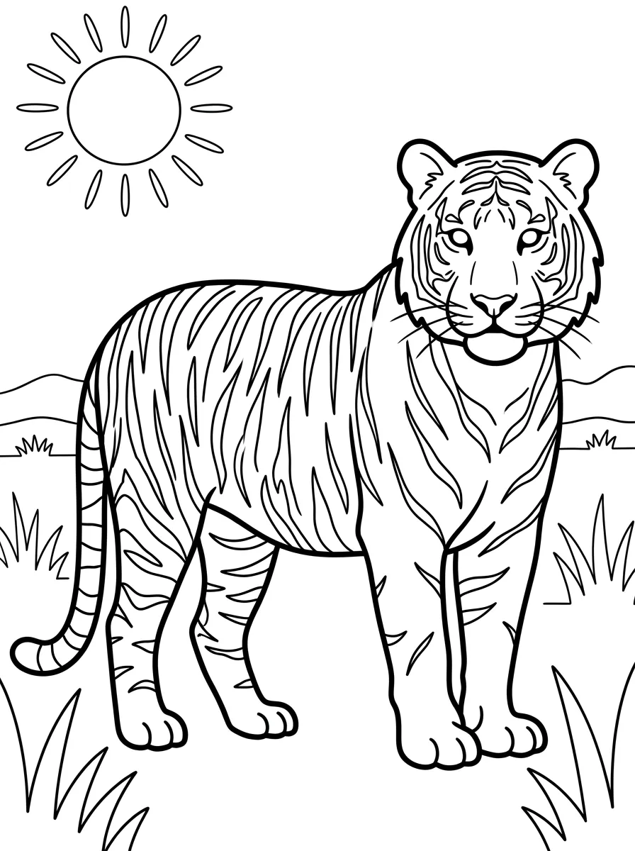 Tiger in der Dschungelsawanne