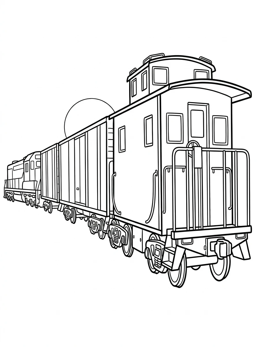 Güterzug mit klassischem Begleitwagen