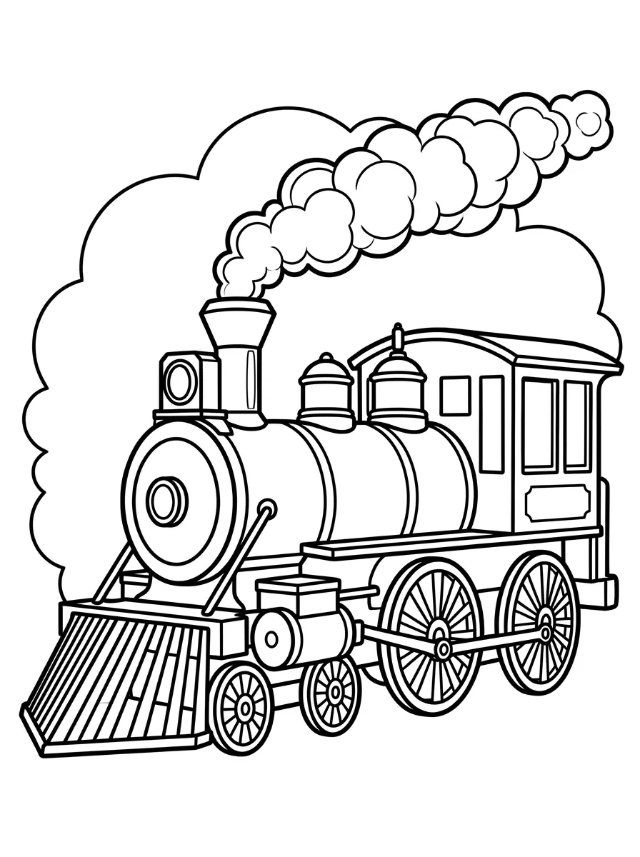 Klassische Dampflokomotive mit Dampfwolken