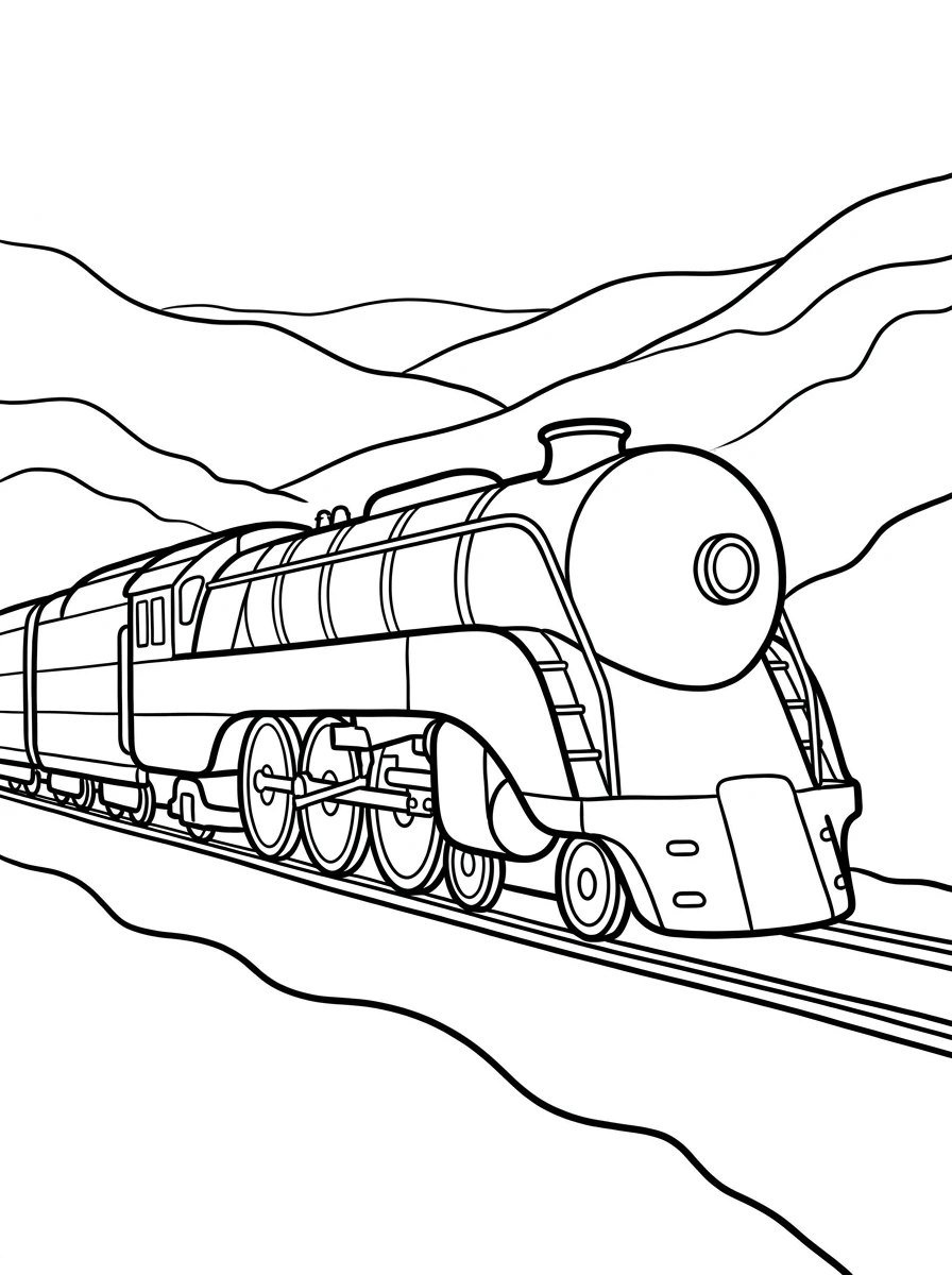 Stromlinienzug im weiten Tal