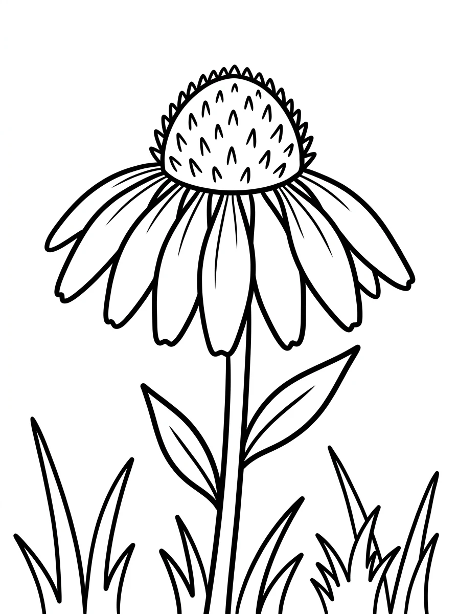 Ausmalbilder Blumen: Ein Sonnenhut