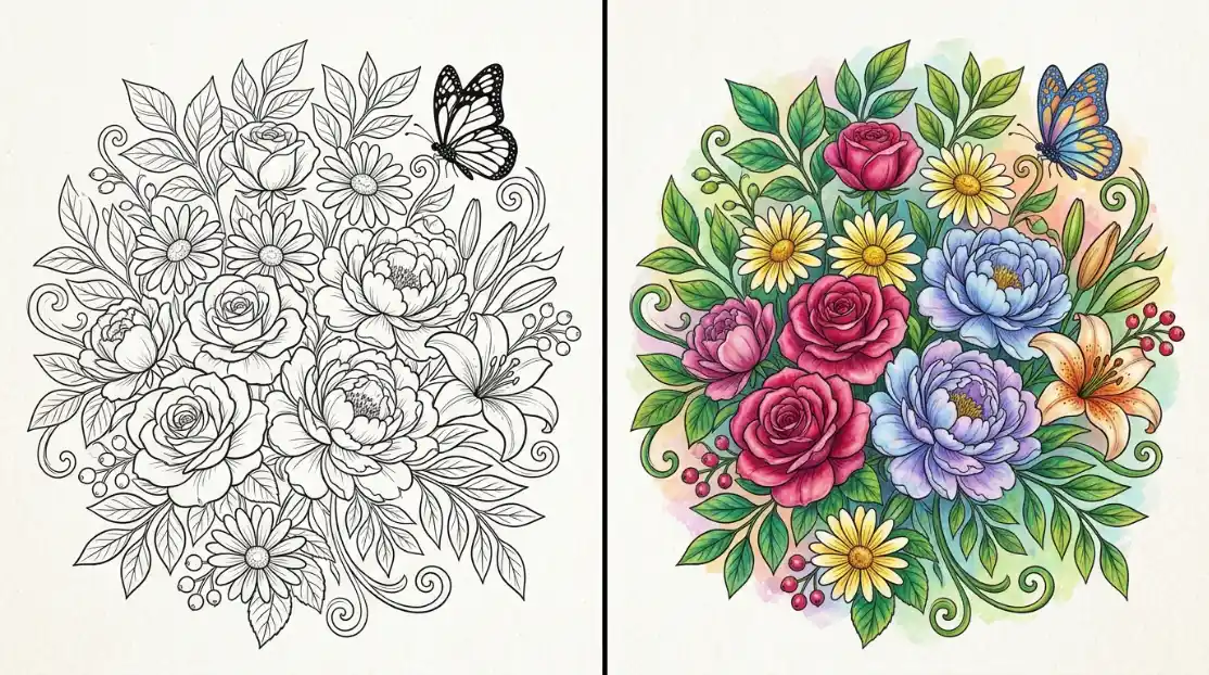 ausmalbilder blumen Beitragsbild