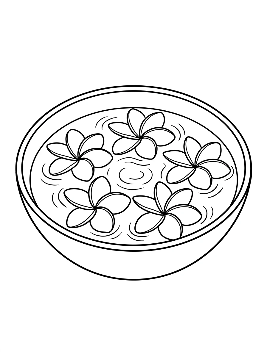 Frangipani-Blüten im Wasser