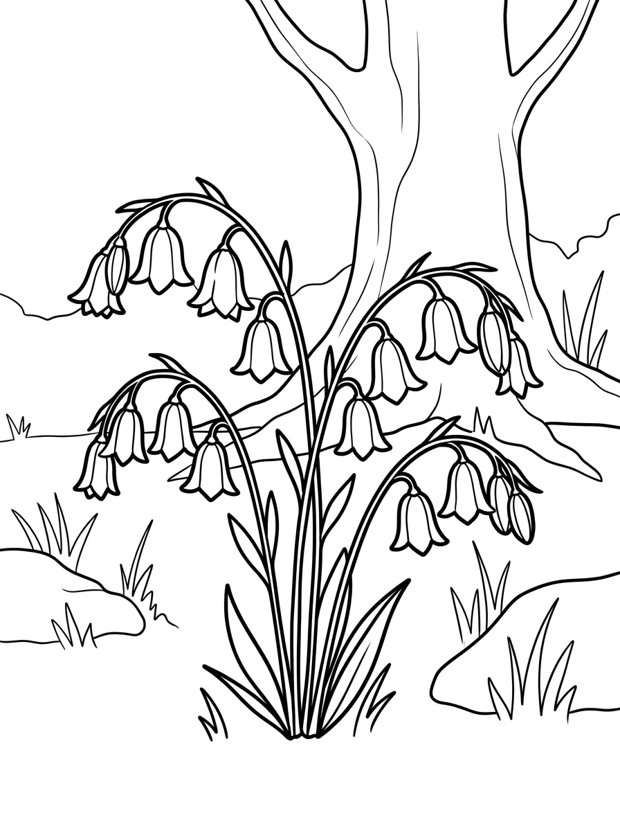 Glockenblumen auf einer Waldlichtung