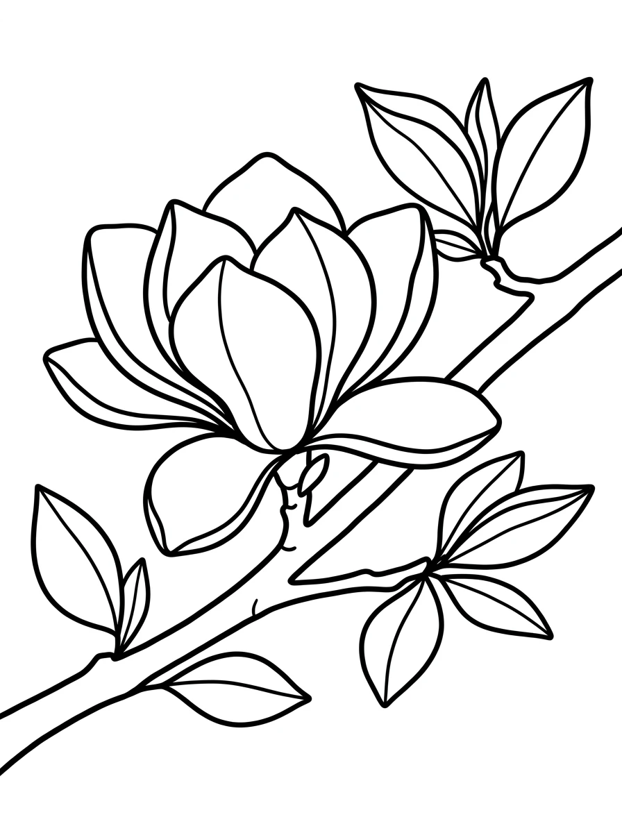 Magnolienblüte auf dem Ast