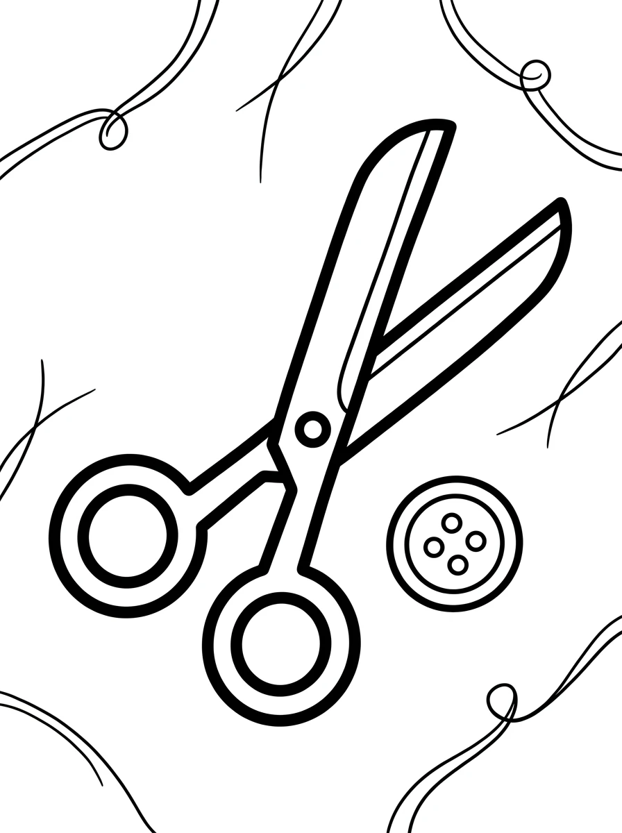 Einfache Bastelschere mit Knopf