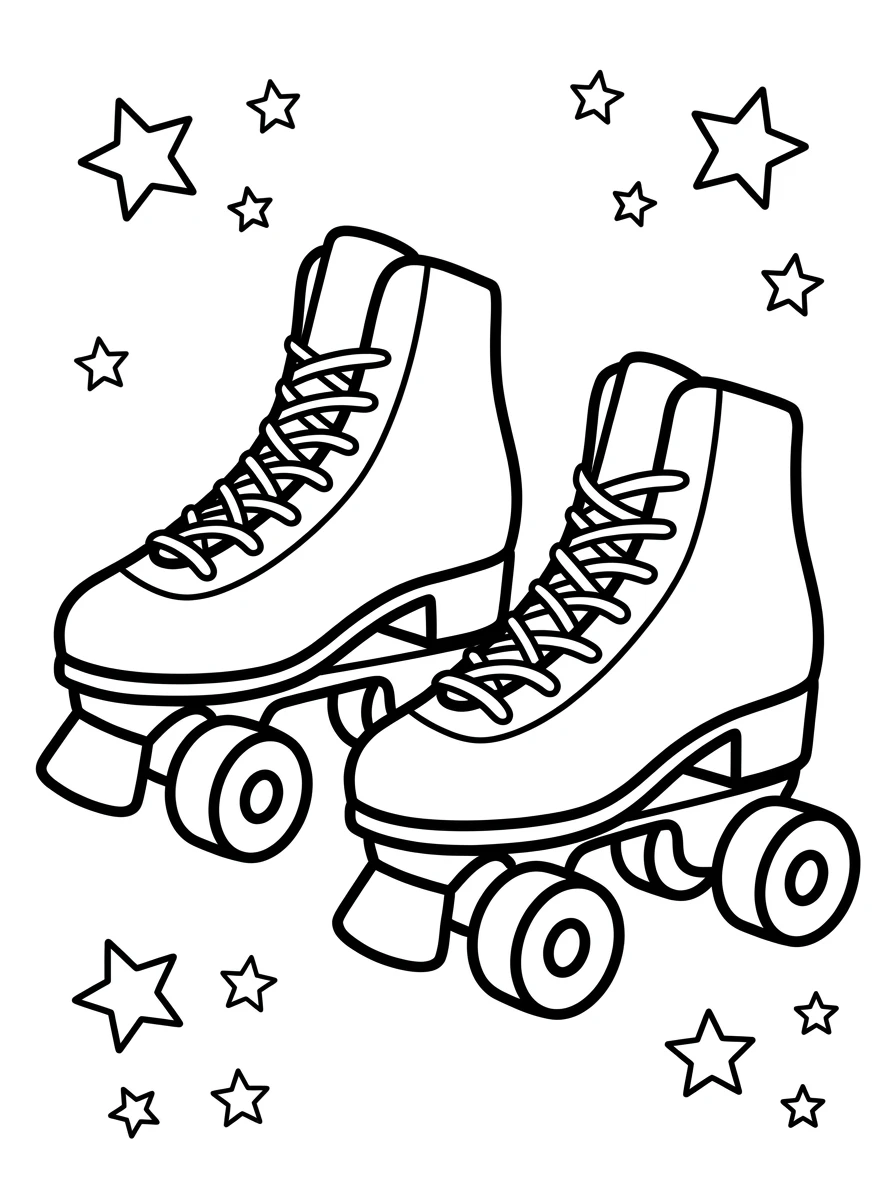 Einfache Rollschuhe mit Sternen