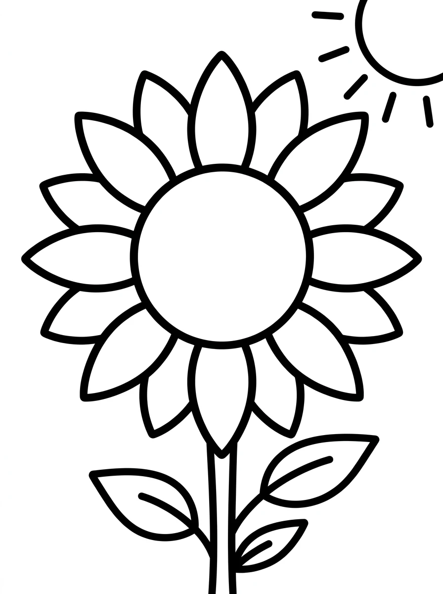 Einfache Sonnenblume mit Sonne