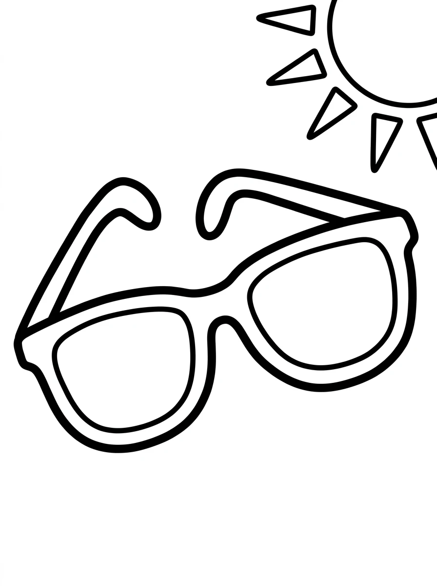 Einfache Sonnenbrille mit Sonne