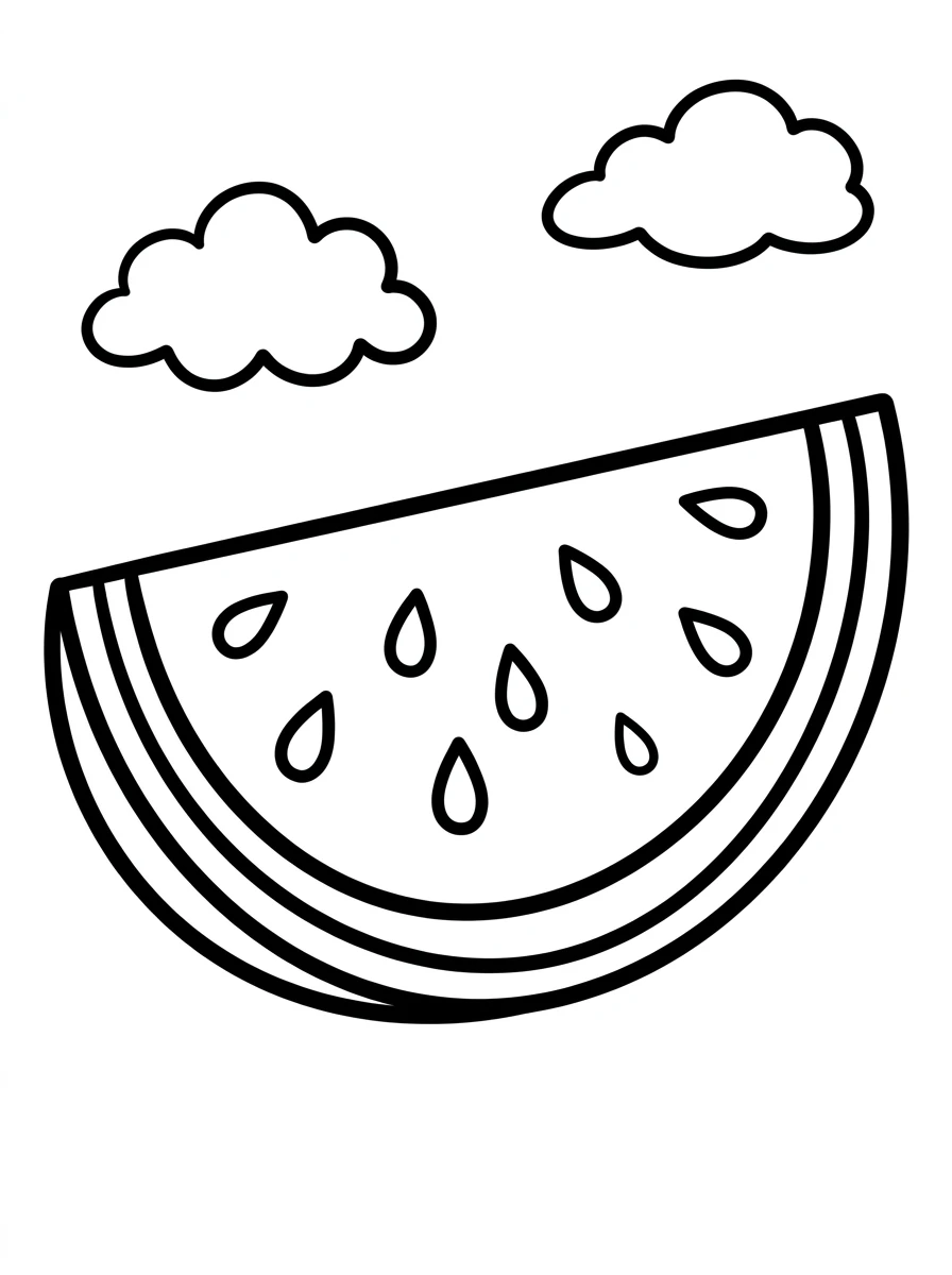 Einfache Wassermelone mit Wolke