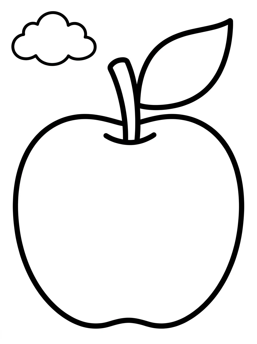 Einfacher Apfel mit Blatt