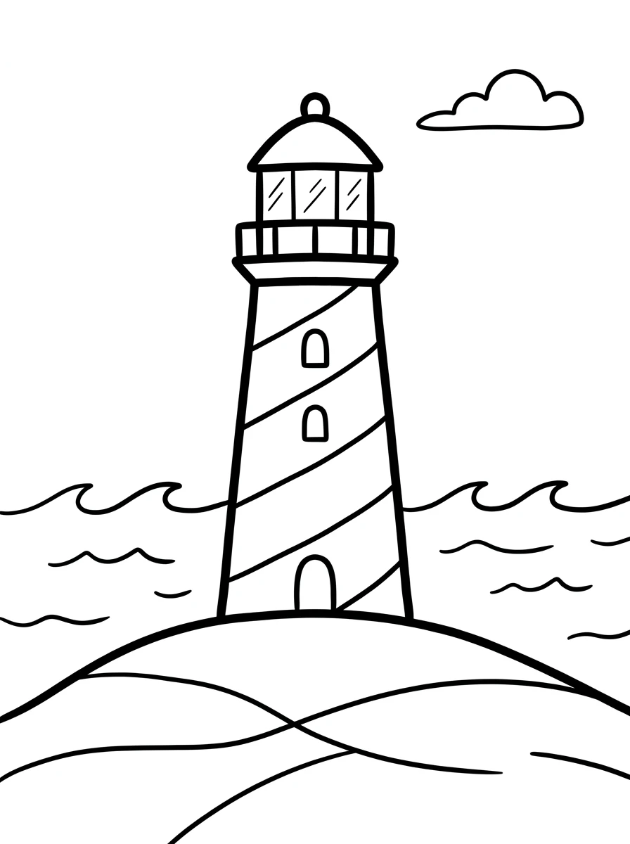 Einfacher Leuchtturm am Meer