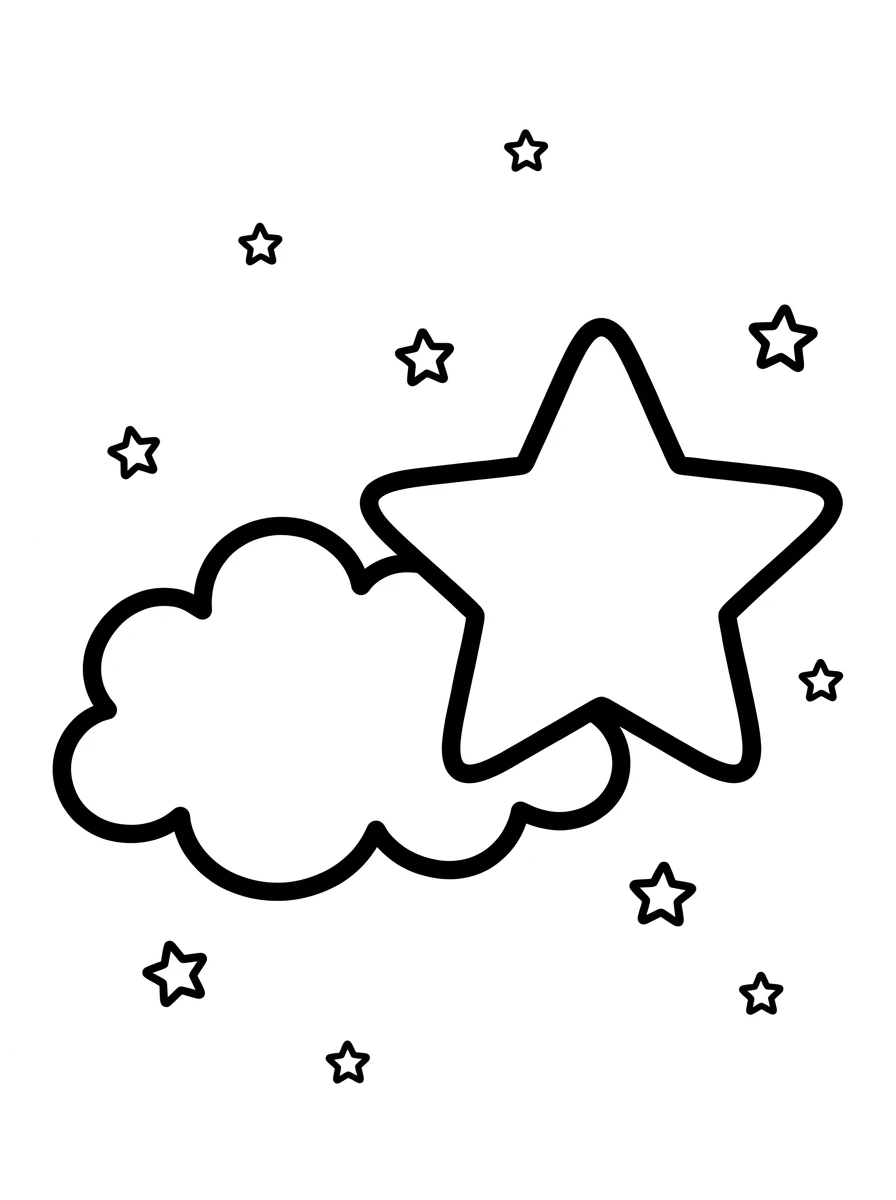 Einfacher Stern mit Wolke