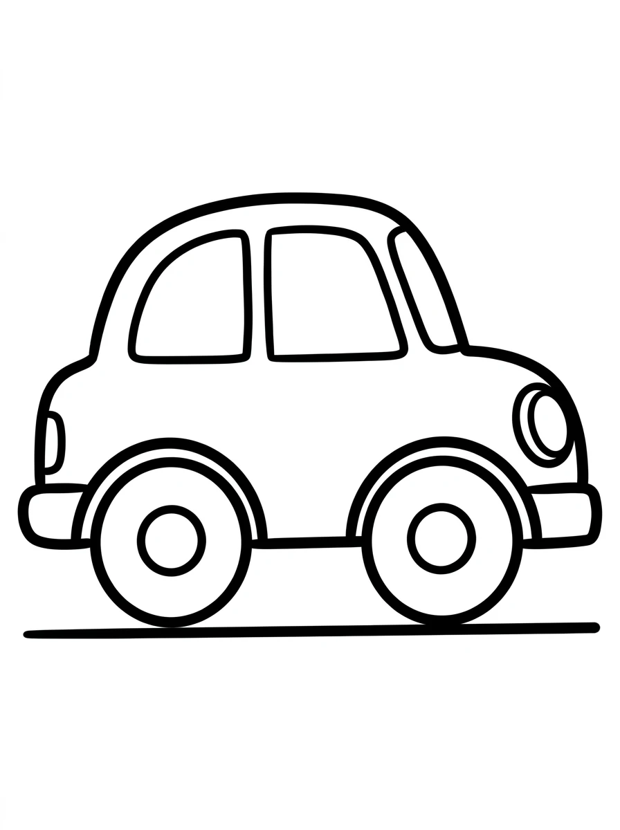 Einfaches Auto auf der Straße