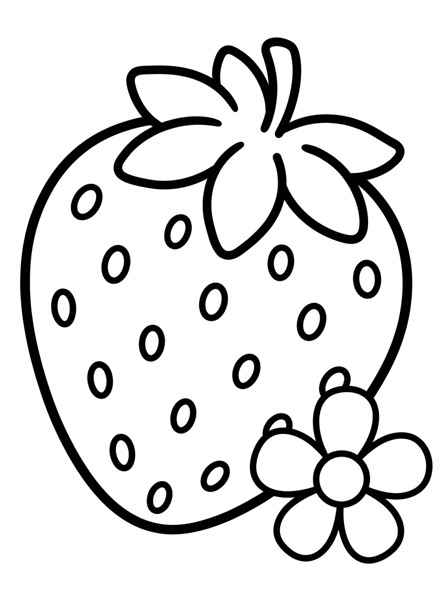 Große Erdbeere mit Blume