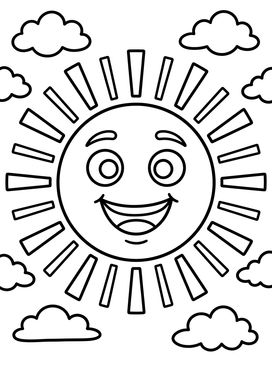 Lachende Sonne mit Wolken
