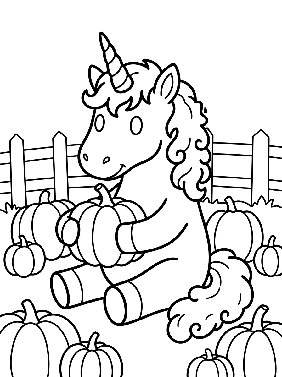 Einhorn im herbstlichen Blätterwirbel