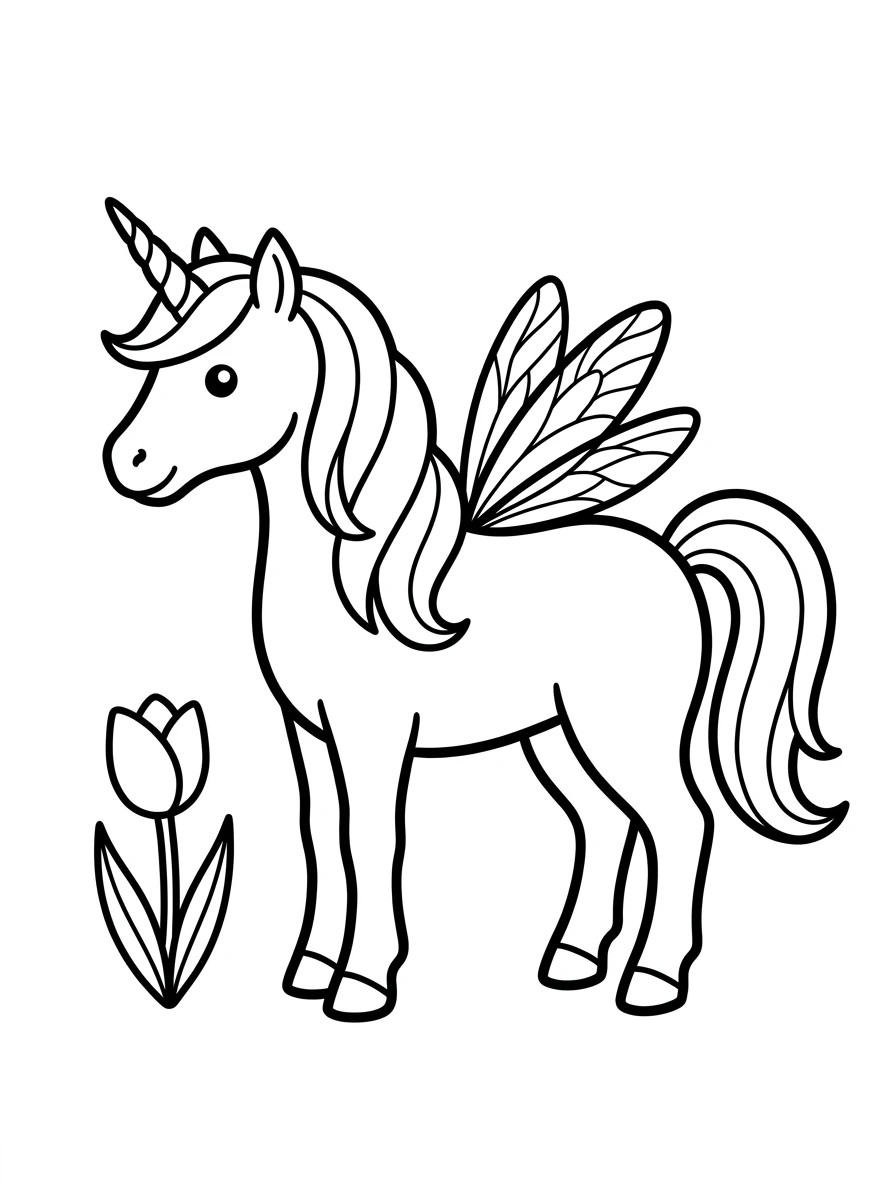 Einhorn mit wehenden Bändern
