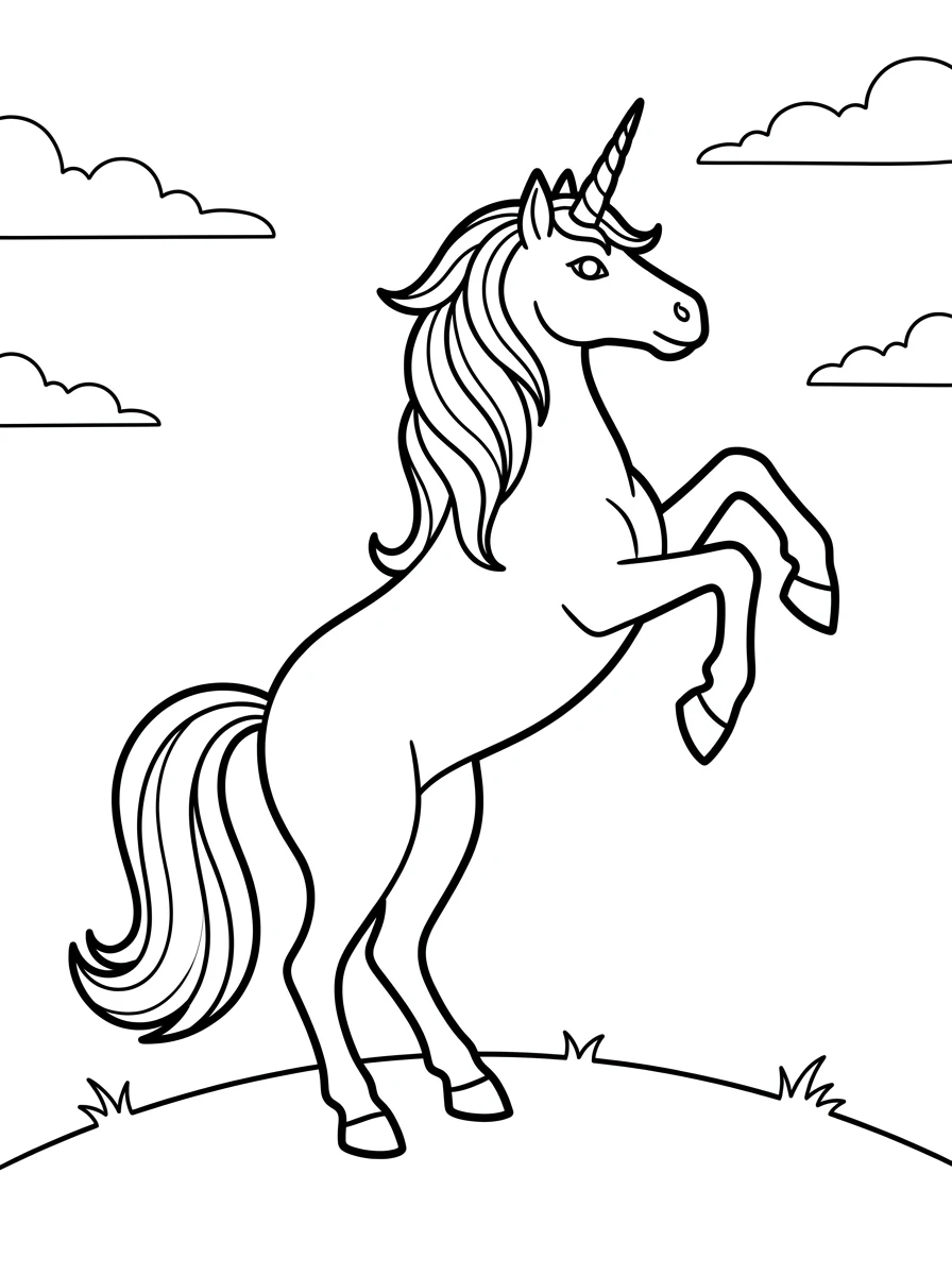 Einhorn unter einem Apfelbaum