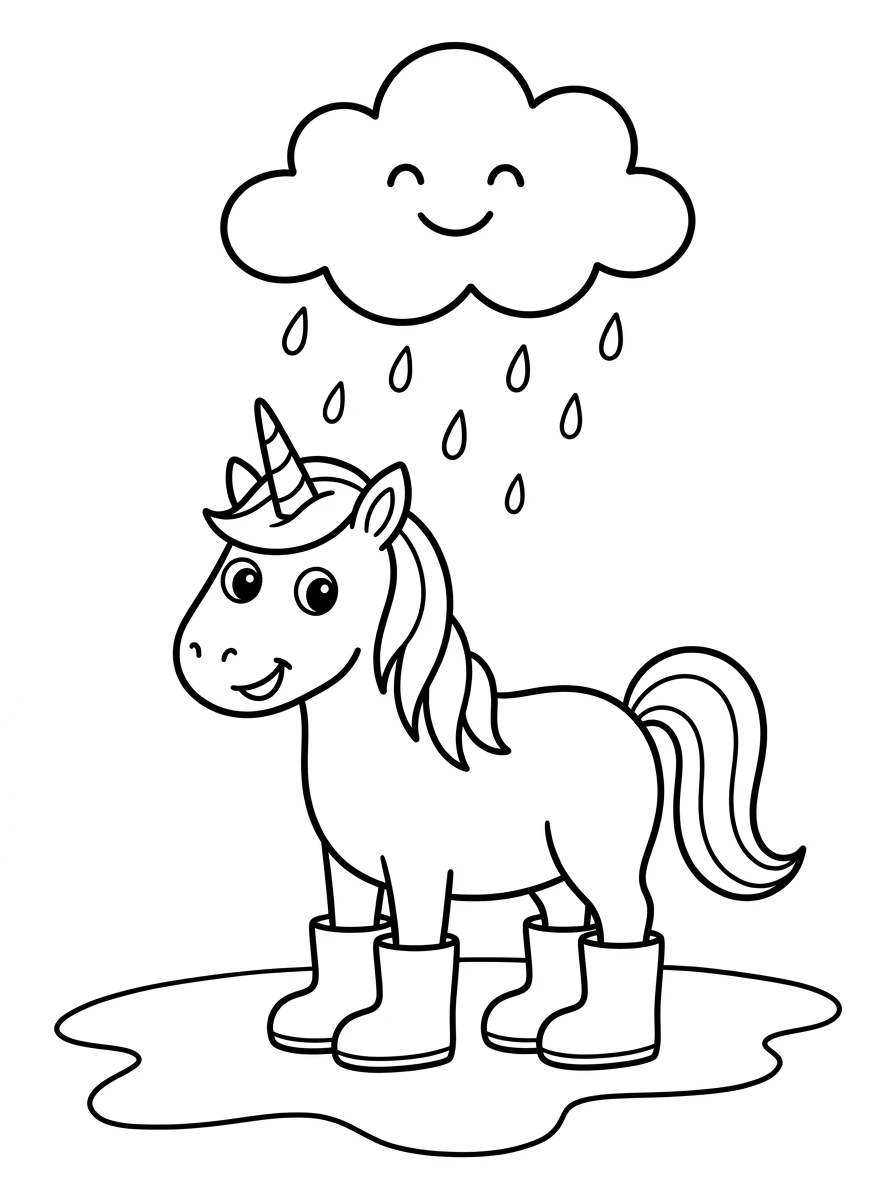 Einhorn unter einer Trauerweide