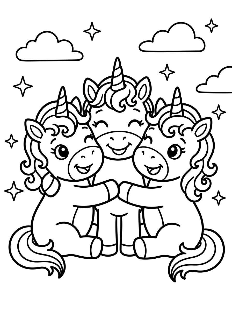 Einhorn vor prachtvollem Sonnenfenster