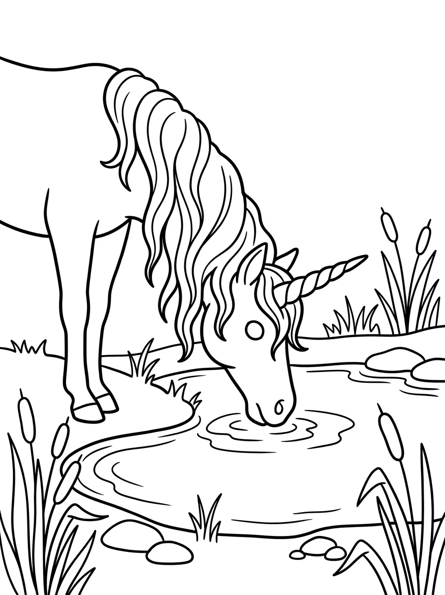 Fliegendes Einhorn am Himmel