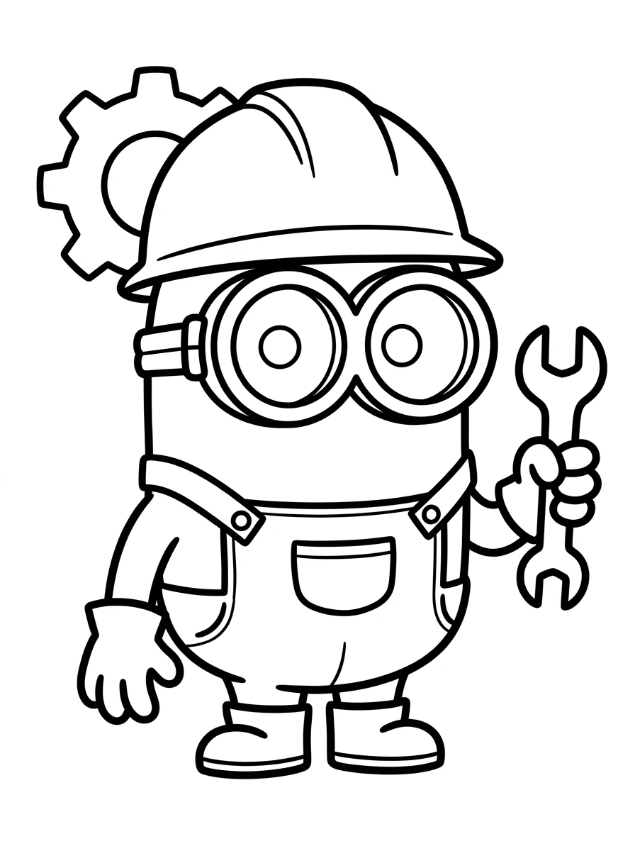 Minion baut Sandburg am Strand