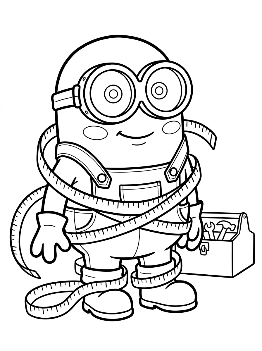 Minion mit Schirm im Regen