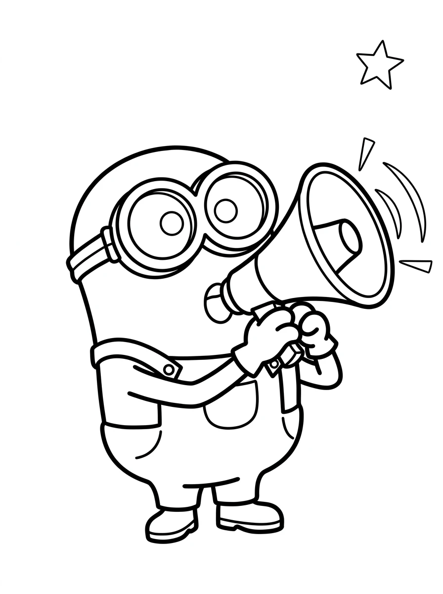 Minion schwebt mit Luftballons