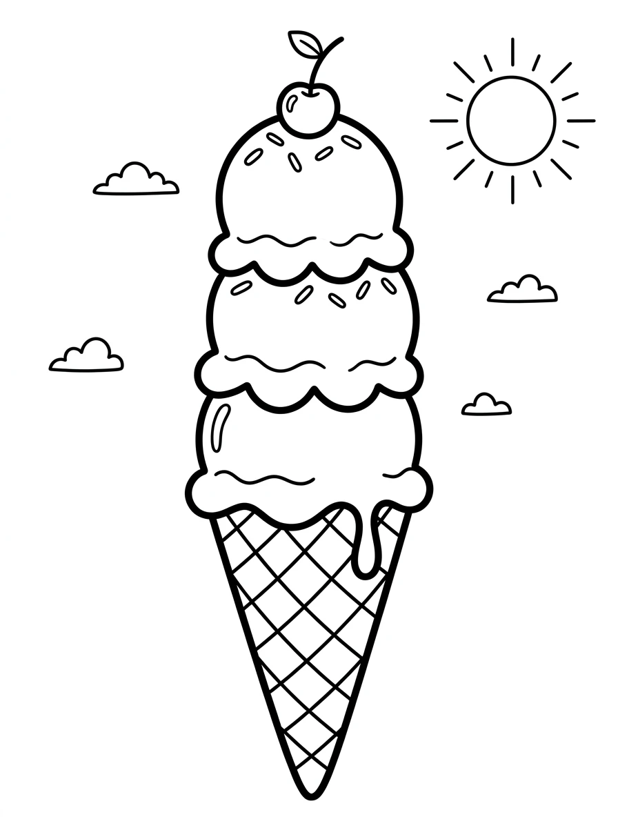 Drei Kugeln Eis im Sommer