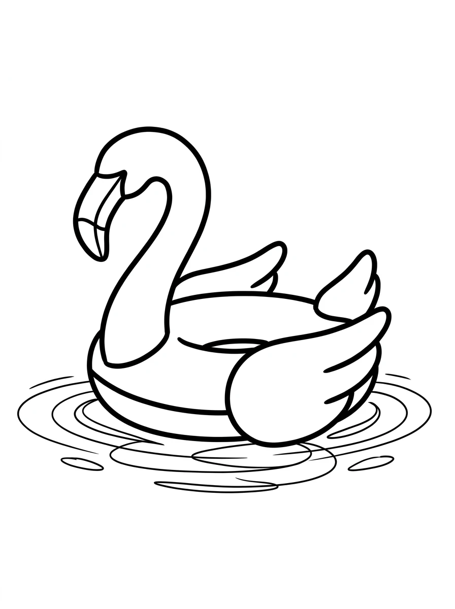 Ausmalbilder Sommer mit Flamingo