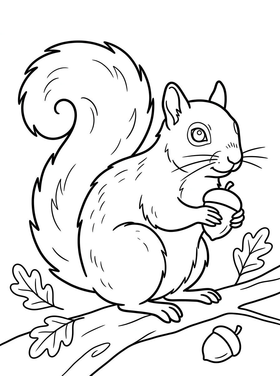 Eichhörnchen mit einer Eichel